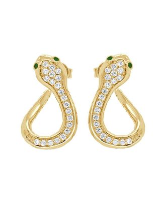 Sabrina Designs 14K 0.52 Ct. Tw. Diamond Emerald Huggie Snake Earrings