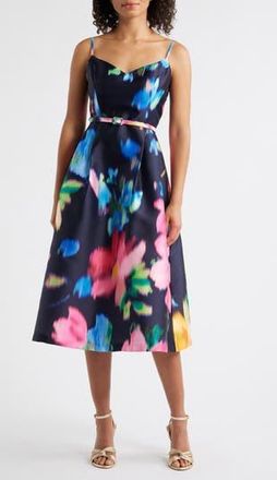 Julia Jordan Abstract Floral Cocktail Dress in Navy Multi at Nordstrom Rack, Size 16