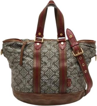 Louis Vuitton Pre-owned Tote Bags, female, Gray, Size: ONE SIZE Pre-owned Canvas Tote Bag