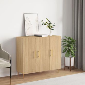 vidaXL Credenza Rovere Sonoma 90x34x80 Cm In Legno Multistrato - Vidaxl