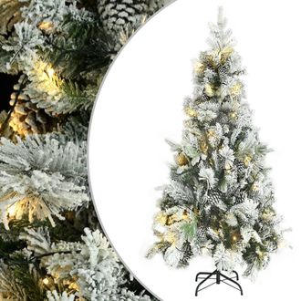 vidaXL &Aacute;rbol De Navidad Con Nieve, Luces Led Y Pi&ntilde;as Pvc Y Pe 225 Cm Vidaxl
