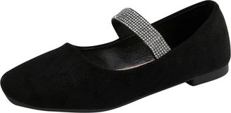 Generic Black Ladies Fashion Casual Four Season Comfort Slip On Square Toe Low Cut Moccasins for Daily Wear Indoor and Outdoor Activities with Easy Wear Desig