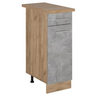 Vicco Mueble Bajo De Cocina R-line, Hormig&oacute;n, 30 Cm, Et Roble