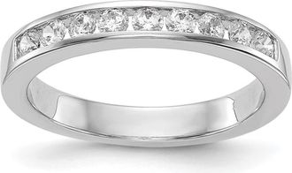 Diamond2Deal 14k White Gold Lab Grown Diamond Wedding Band Ring 1/2Ct Clarity- VS Color- G-H