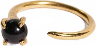 Odette New York Womens Klint Ring In Black Onyx/ Recycled Brass