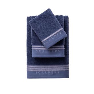 Scalpers Set 3 toallas de ba&ntilde;o azul de algod&oacute;n 450gsm