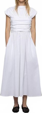 Esth&eacute; Womens Poplin Ruched Dress In White