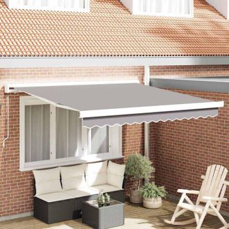 vidaXL Toldo Retr&aacute;ctil Gris Claro 350 X 250 Cm Tela, Metal Vidaxl