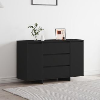 Berkfield Home Sideboard Black 120x41x75 cm Engineered Wood | Size: 120 x 41 x 75 cm
