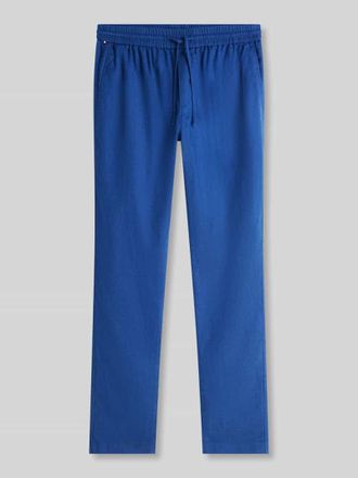 Tommy Hilfiger Tapered Chino aus Leinen-Mix mit Tunnelzug Modell HARLEM in Dunkelblau, Gr&ouml;&szlig;e 31/32