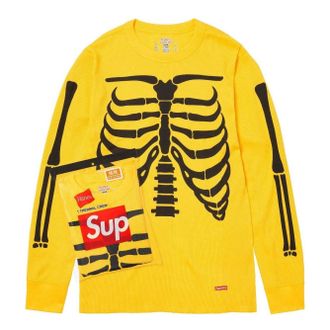 SUPREME x Hanes Bones Thermal Crew (1 Pack) Yellow FW25A29-YELLOW