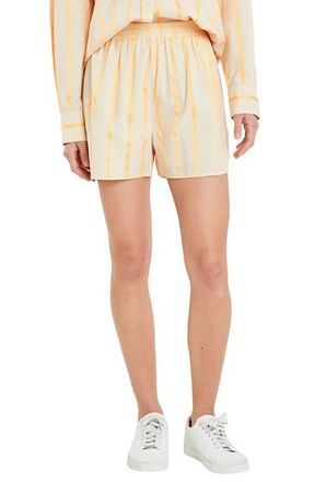 English Factory Tape Stripe Stretch Cotton Shorts in Beige/Orange at Nordstrom, Size Medium