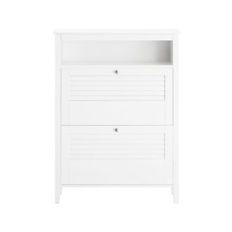 SoBuy Zapatero Estrecho Con 2 Solapas Y 1 Estante Abierto Organizador Para Zapatos De Entrada 80 X 25 X 108 Cm Blanco Fsr152-w Sobuy Es