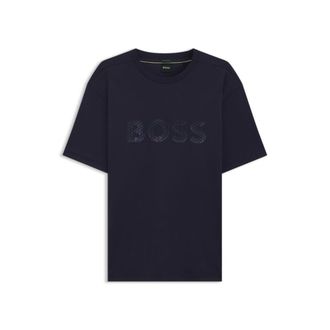 BOSS Structured-logo T-shirt in cotton jersey