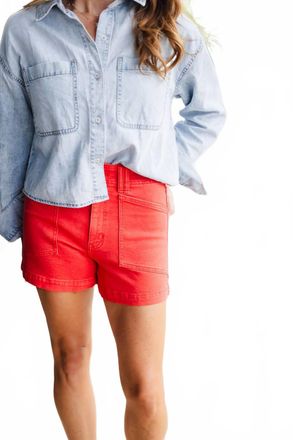 Daze Valley Girl High Rise Shorts In Cherry