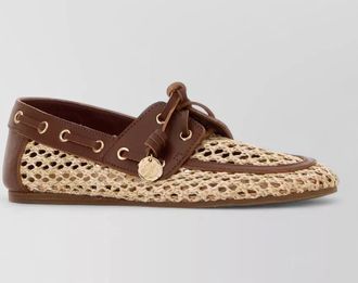 Ancient Greek Sandals raffia leather pliaria loafers flat sole