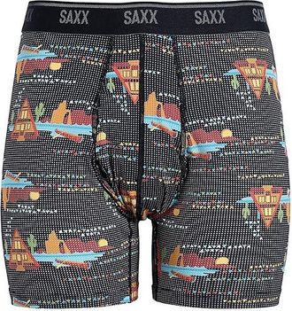 Saxx Underwear Quest Quick-dry Mesh Boxer Brief Fly Mens Underwear Lakeside/Black : 2XL, Elastane/Mesh/Nylon