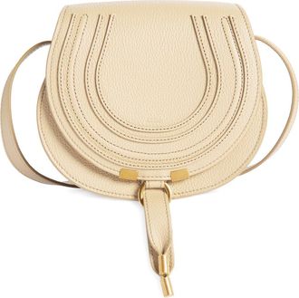 Chloé Small Marcie Leather Crossbody Bag in Sweet Beige at Nordstrom