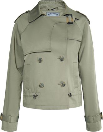 Dreimaster Dreimaster Kort trenchcoatje Dames olijf