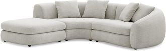 Castlery Fable Single Arm Sectional Sofa Left Facing Customized, Performance Classic Twill, Medium Grey, Spill Resistant, Ultra Deep Seats for Castlery Sofas