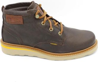 CAT Mid Jackson Leren Veterschoen - Heren - Veterlaarzen - Zwart - 45 EU - Leer - Schoenen