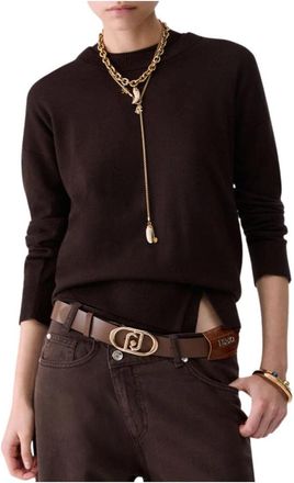Liu Jo Punto Trui Wf 6418 Ma 16R - Dames - Ronde hals truien - Bruin - XS - Wol - Truien & Vesten