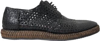 Dolce & Gabbana Zwarte geweven geitenleren Derby schoenen - Heren - Veterschoenen - Zwart - 40 EU - Leer - Schoenen