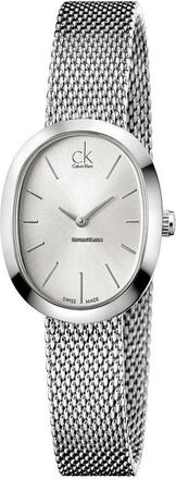 Calvin Klein Elegant Quartz Zilveren Wijzerplaat Horloge - Dames - Horloges - Grijs - ONE Size - Accessoires