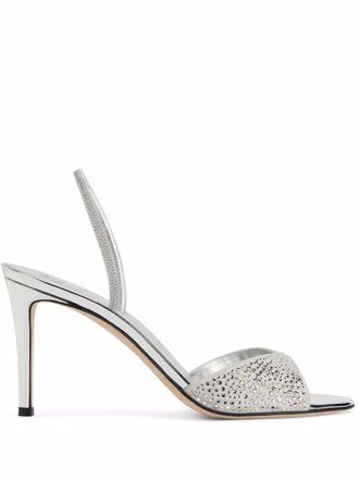 Giuseppe Zanotti 85mm Lilibeth Starlight sandals - women - Other fibres - 36 - Silver