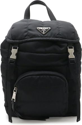 Prada Nero Nylon Leather Backpack (Pre-Owned)