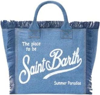 MC2 Saint Barth Vanity Tote Bag - Dames - Shoppers - Blauw - ONE Size - Katoen - Tassen