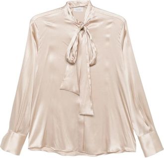 Mazzarelli Pussy-bow Satin Blouse