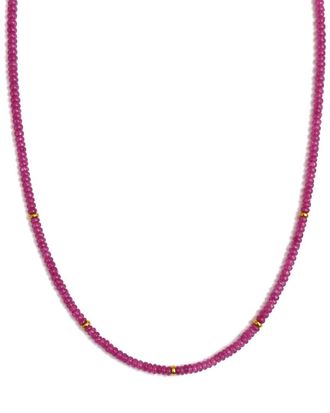 Jewelmak 14K 40.00 Ct. Tw. Pink Sapphire Necklace