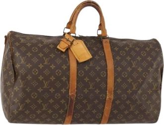 Louis Vuitton Pre-owned Keepall 55 Boston Bag - Dames - Vintage Weekendtas - Bruin - ONE Size - Leer - Vintage