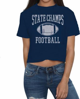 The Original Retro Brand Womens State Champs Relaxed Fit Tee In Navy