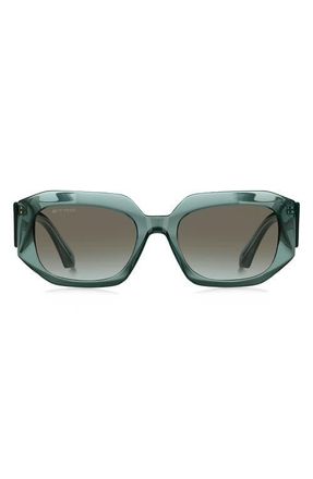 Etro 55mm Gradient Geometric Sunglasses in Teal/Brw Grn Degrade at Nordstrom