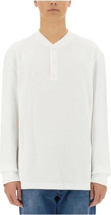 Barracuda Wafelgebreid Henley Shirt met Lange Mouwen - Heren - Longsleeves - Wit - M - Katoen - Tops
