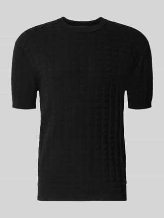 A|X Armani Exchange Strickshirt aus Viskose-Mix mit Strukturmuster in Black, Gr&ouml;&szlig;e XXL