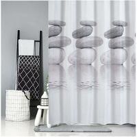 OEM Cortina De Ducha De 200x200 Cm, Tejida En Color Gris Con Estampado De Guijarros, Resistente Al Moho E Impermeable
