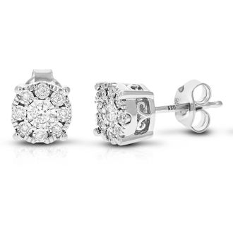 Vir Jewels 1/5 cttw Lab Grown Diamond Composite Earrings in Sterling Silver With Push Backs For Women
