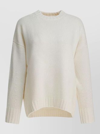 Loulou Studio knit top dropped shoulders ribbed trims textured