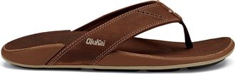 Olukai Mens Nui Leather Flip-Flops Brown 12
