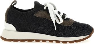 Brunello Cucinelli Schoenen, Dames, Grijs, 40 EU, Knit Runners