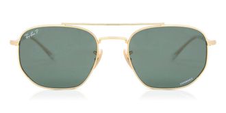 Ray-Ban RB3707 Asian Fit Polarized 001/O9 Mens Sunglasses Gold Size 57