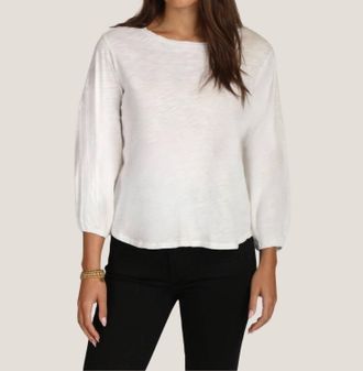 Dylan Slub Jersey Tee With Gauze Sleeve In Vintage White