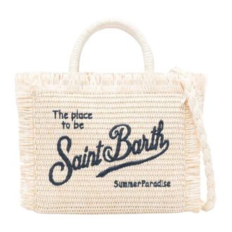 Saint Barth Tote Bags, female, Beige, Size: ONE SIZE Vanity Mini Straw N
