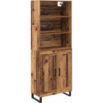 vidaXL Highboard Old Wood 69.5 x 34 x 180 cm Engineered Wood vidaXL