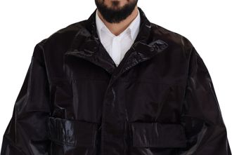 Dolce & Gabbana Bordeaux Nylon Collared Men Coat Jacket Clothing