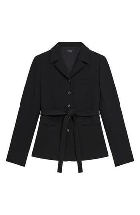 Theory Tie Waist Jacket in Black at Nordstrom Rack, Size 14
