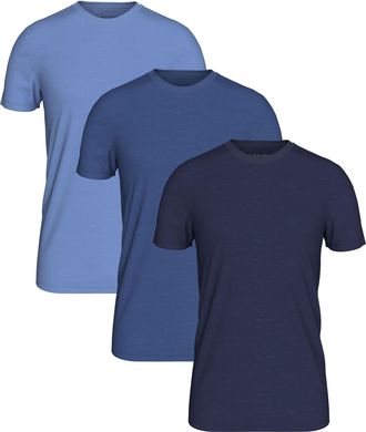 Calvin Klein Underwear T-Shirt S/S CREW NECK 3PK, Herren, Gr. XXL (56), blau bay, minnow, medieval blau, Jersey, Obermaterial: 100% Baumwolle, CALVIN KLEIN UNDERWEAR, Basic,